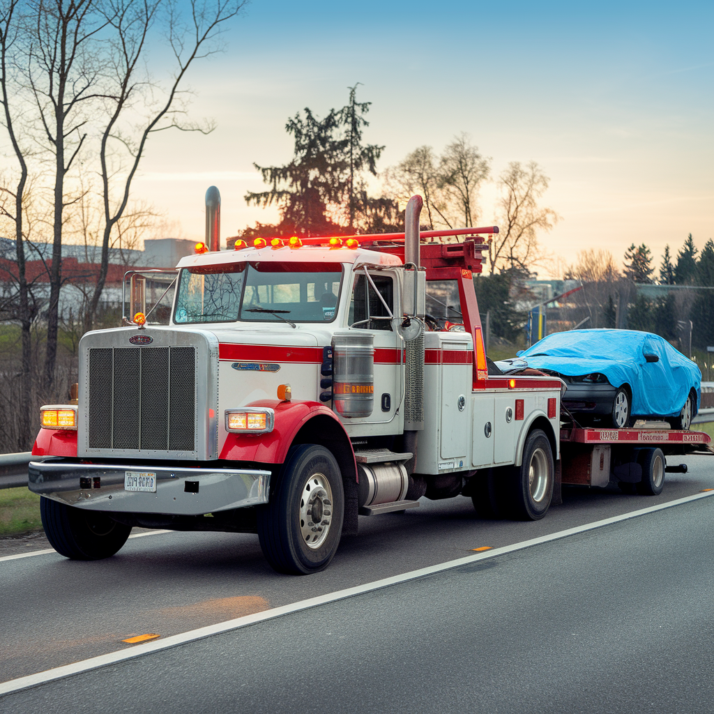 a-wrecker-truck-on-a-highway